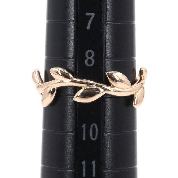 Tiffany & Co. Olive Leaf Band Ring Size 8.5 K18PG Paloma Picasso Pink Gold - Picture 4 of 5